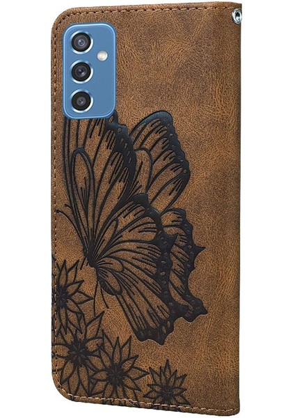 Samsung Galaxy M52 5g Için Kılıf Kart Yuvası Standı Deri ile Büyük Kelebek (Yurt Dışından)