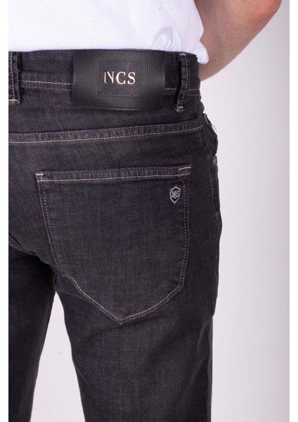 Erkek Kot Pantolon Slim Fit Siyah Düz Paça 5 Cepli Jean Ncs Jeans 2255 6138