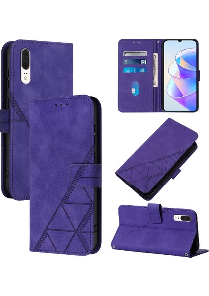 Huawei P20 Pu Deri Kredi Kartı Tutucu Flip Folio Kitap Cüzdan (Yurt Dışından)