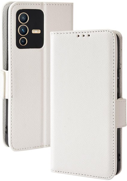 Vivo V23 5g Için Kılıf Manyetik Pu Deri Cüzdan Kart Yuvaları Tutucu Yan (Yurt Dışından)