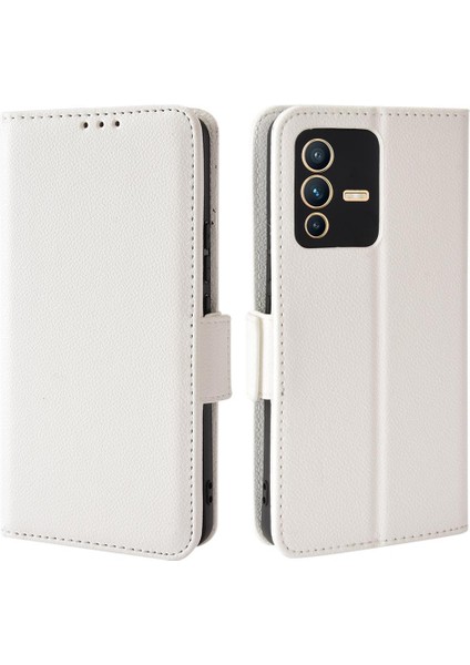 Vivo V23 5g Için Kılıf Manyetik Pu Deri Cüzdan Kart Yuvaları Tutucu Yan (Yurt Dışından)