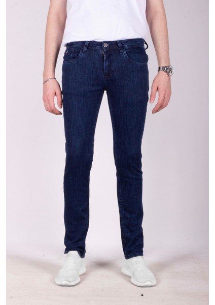 Erkek Kot Pantolon Slim Fit Koyu Mavi Düz Paça 5 Cepli Jean Ncs Jeans 2212 6096