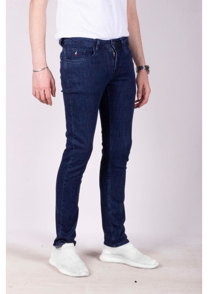 Erkek Kot Pantolon Slim Fit Koyu Mavi Düz Paça 5 Cepli Jean Ncs Jeans 2212 6096