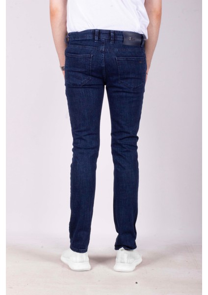 Erkek Kot Pantolon Slim Fit Koyu Mavi Düz Paça 5 Cepli Jean Ncs Jeans 2212 6096