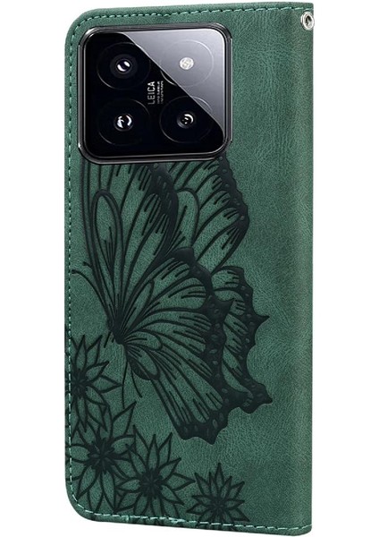 Xiaomi 14 Pro Deri Cüzdan Büyük Kelebek ile Elmas (Yurt Dışından) modelleri