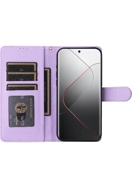 Xiaomi 14 Pro 5g Için Flip Case Cüzdan Basit Iş Deri Kılıf Flip (Yurt Dışından)