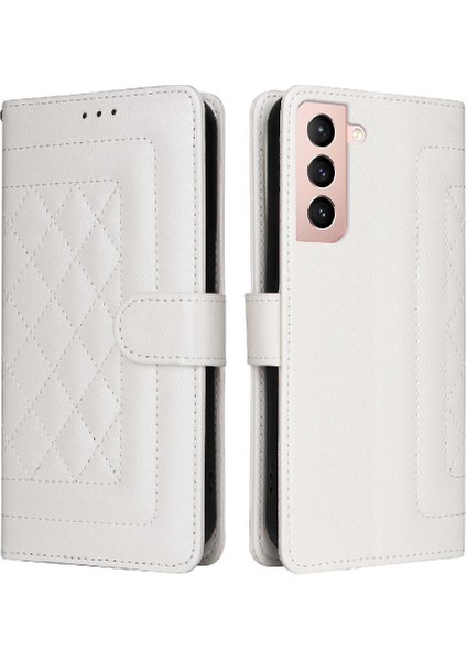 Samsung Galaxy S21 Için Flip Case Deri Kılıf Cüzdan Darbeye Basit (Yurt Dışından)