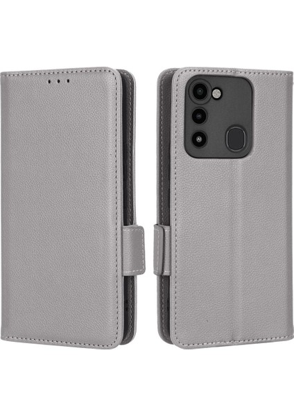 Tecno Spark 8c Yan Toka Pu Deri Cüzdan Manyetik Kart Yuvaları Için Kılıf (Yurt Dışından)
