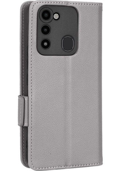 Tecno Spark 8c Yan Toka Pu Deri Cüzdan Manyetik Kart Yuvaları Için Kılıf (Yurt Dışından) modelleri