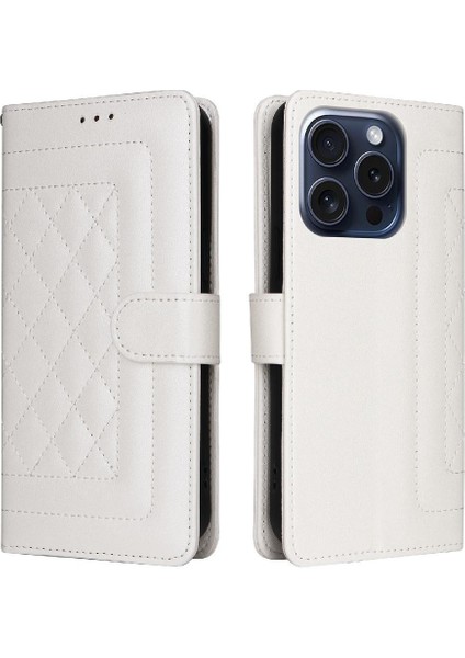 Iphone 15 Için Flip Case Pro Cüzdan Kapak Çevirin Deri Kılıf Basit Iş (Yurt Dışından)
