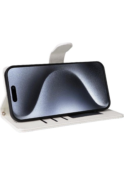 Iphone 15 Için Flip Case Pro Cüzdan Kapak Çevirin Deri Kılıf Basit Iş (Yurt Dışından)