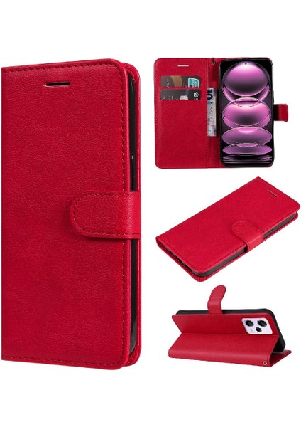 Xiaomi Poco X5 Pro 5g Için Flip Case Klasik Düz Renk Iş Cüzdan (Yurt Dışından)