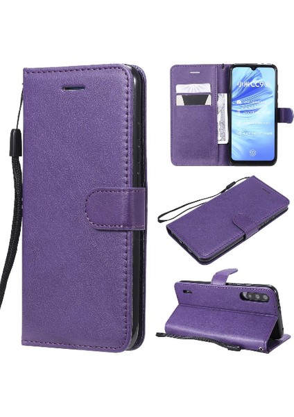 Kart Yuvası ile Xiaomi Mi CC9E Için Flip Case Klasik Katı Renk Yüksek Telefon (Yurt Dışından)