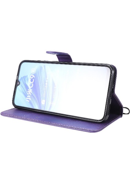 Kart Yuvası ile Xiaomi Mi CC9E Için Flip Case Klasik Katı Renk Yüksek Telefon (Yurt Dışından)