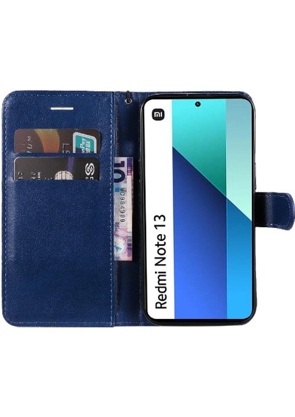 Xiaomi Redmi Not 13 Için Flip Case 4g Kart Yuvası ile Yüksek Kalite Deri (Yurt Dışından)