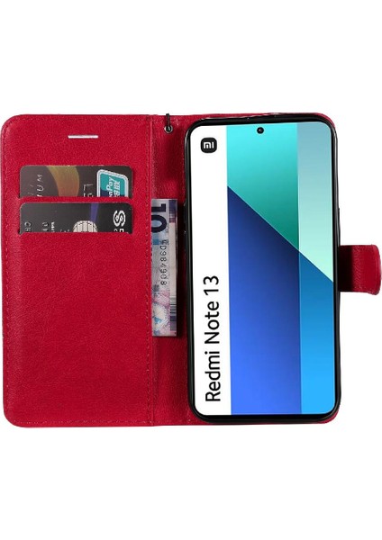 Xiaomi Redmi Not 13 Için Flip Case 4g Kart Yuvası ile Yüksek Kalite Deri (Yurt Dışından)