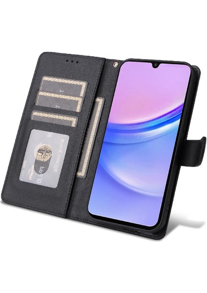 Samsung Galaxy A15 Için Flip Case 4g/5g Darbeye Basit Iş Deri (Yurt Dışından)