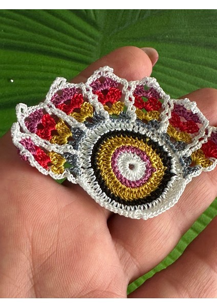 7x5 cm El Örgüsü Renkli Göz Aaplike Dikiş Giyim Aksesuarı