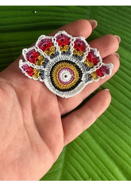 7x5 cm El Örgüsü Renkli Göz Aaplike Dikiş Giyim Aksesuarı