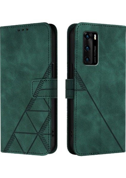 Huawei P40 Pu Deri Flip Folio Kitap Koruyucu Cüzdan Kapak (Yurt Dışından)