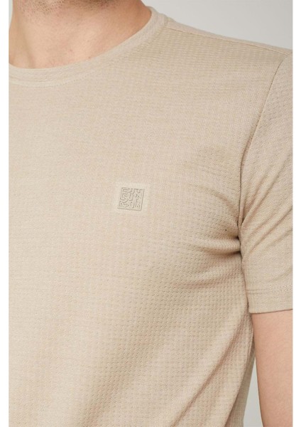 Sıfır Yaka Bisiklet Yaka Petek Dokulu Erkek Tshirt fiyatları