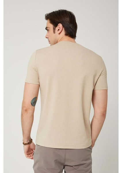 Sıfır Yaka Bisiklet Yaka Petek Dokulu Erkek Tshirt fırsatları