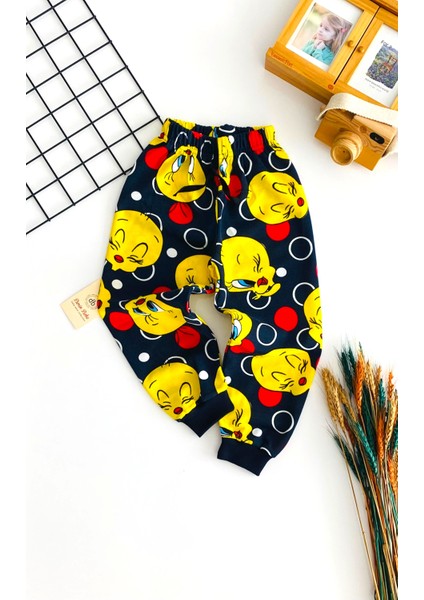 Neşeli Bebekler Tweety Baskılı Tek Alt Lacivert