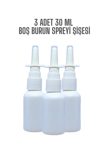Einnatur 3 Adet Boş Burun Spreyi Şişesi, Pp, 30 cc