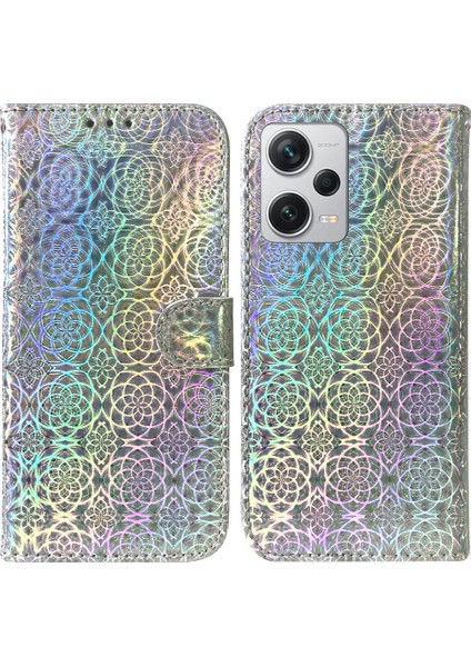 Xiaomi Redmi Not 12 Için Kılıf Pro Kart Yuvası Cüzdan Kılıf Glitter Renkli (Yurt Dışından)
