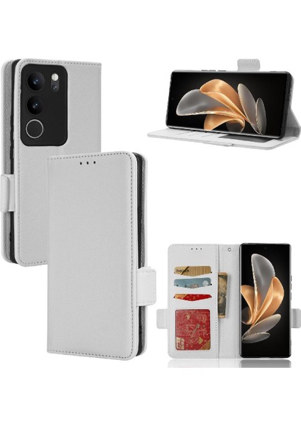 Vivo V29 5g Pu Deri Manyetik Kart Yuvaları Için Kılıf Tutucu Cüzdan Yan (Yurt Dışından)