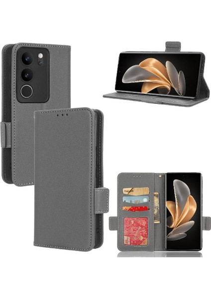 Vivo V29 5g Pu Deri Manyetik Kart Yuvaları Için Kılıf Tutucu Cüzdan Yan (Yurt Dışından)