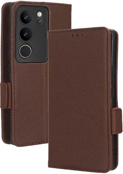 Vivo V29 5g Pu Deri Manyetik Kart Yuvaları Için Kılıf Tutucu Cüzdan Yan (Yurt Dışından)