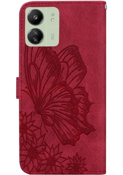 Xiaomi Poco C65 Büyük Kelebek Elmas Deri Cüzdan ile (Yurt Dışından)