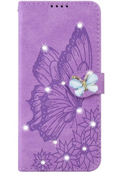 Xiaomi Redmi Için Not 13 Pro 4g Flip Case Büyük Kelebek Elmas ile (Yurt Dışından)