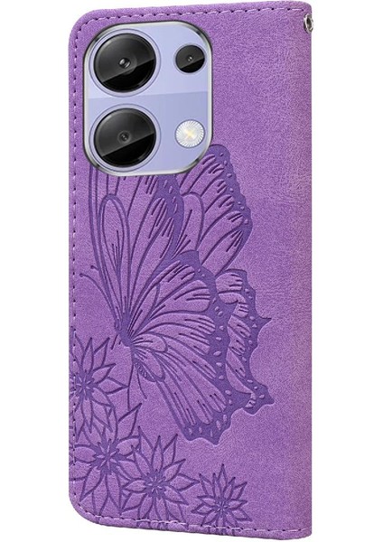 Xiaomi Redmi Için Not 13 Pro 4g Flip Case Büyük Kelebek Elmas ile (Yurt Dışından)