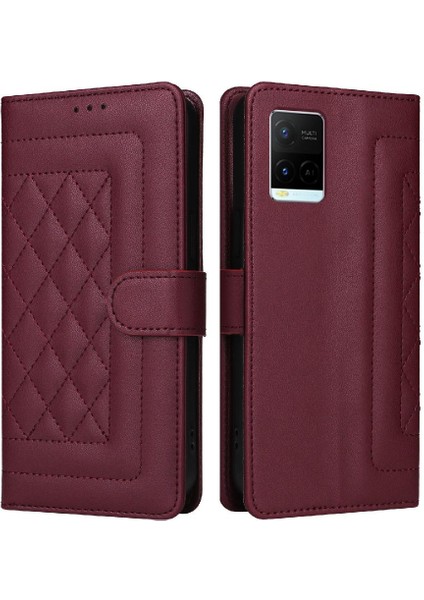 Vivo Y21 Için Flip CASE/Y33S Basit Iş Flip Kapak Kılıf Cüzdan (Yurt Dışından)