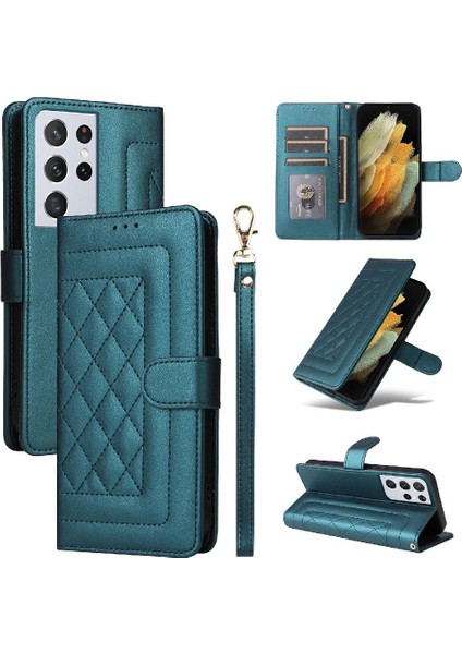Samsung Galaxy S21 Ultra Darbeye Deri Kılıf Için Flip Case Basit (Yurt Dışından)