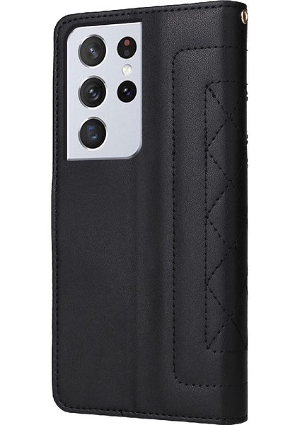 Samsung Galaxy S21 Ultra Darbeye Deri Kılıf Için Flip Case Basit (Yurt Dışından) modelleri