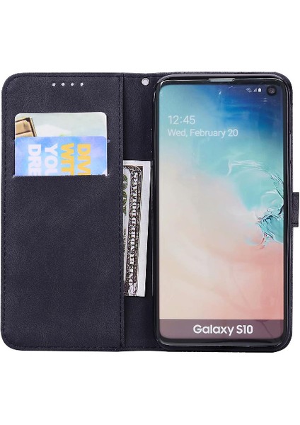 Samsung Galaxy S10 Flip Telefon Kılıfı Deri Cüzdan Kickstand (Yurt Dışından)