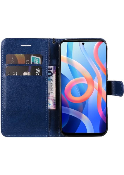 Xiaomi Poco M4 Pro 5g Için Flip Case Yüksek Kalite Deri Kart Yuvası ile (Yurt Dışından)