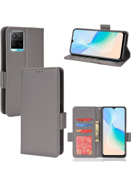 Vivo Y21/Y21S/Y33S Pu Deri Kart Yuvaları Tutucu Cüzdan Manyetik (Yurt Dışından) modelleri