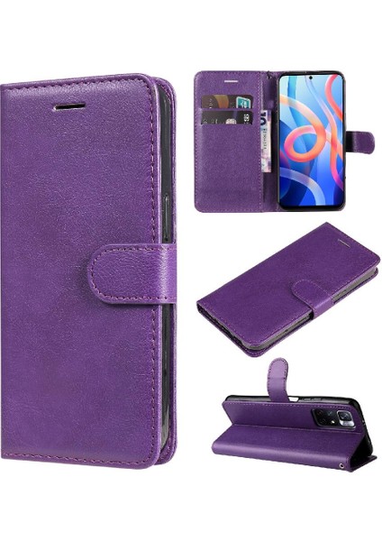 Xiaomi Poco M4 Pro 5g Için Flip Case Yüksek Kalite Deri Kart Yuvası ile (Yurt Dışından)