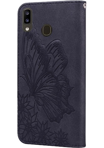 Samsung Galaxy A20 Için KILIF/A30 Flip Telefon Kılıfı Büyük Kelebek Deri (Yurt Dışından)