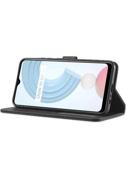Tutucu ile Realme C35 Için Kılıf Buzağı Doku Yatay Çevir Deri Kılıf (Yurt Dışından) indirimleri