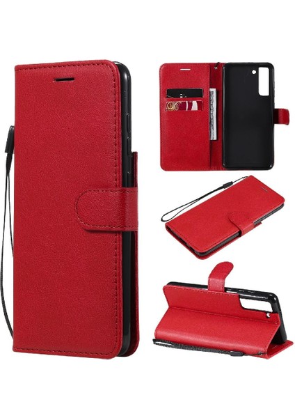 Kart Yuvası ile Samsung Galaxy S21 Fe Klasik Düz Renk Için Flip Case (Yurt Dışından)