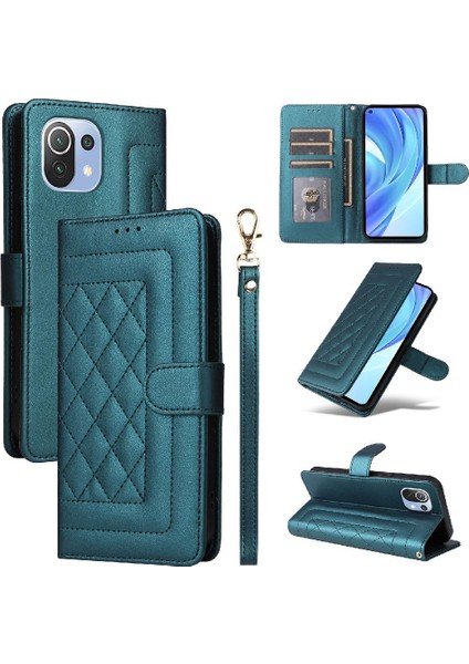 Xiaomi 11 Lite Için Flip Case Cüzdan Darbeye Basit Iş Kapak Çevirin (Yurt Dışından)
