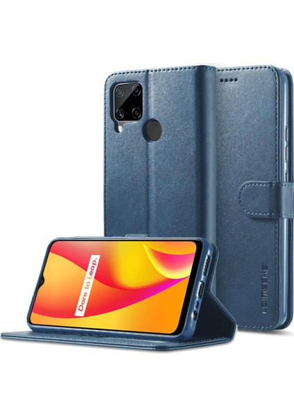 Realme C15/C12/C25 Kart Yuvaları Cüzdan Buzağı Doku Yatay Için Kılıf (Yurt Dışından)