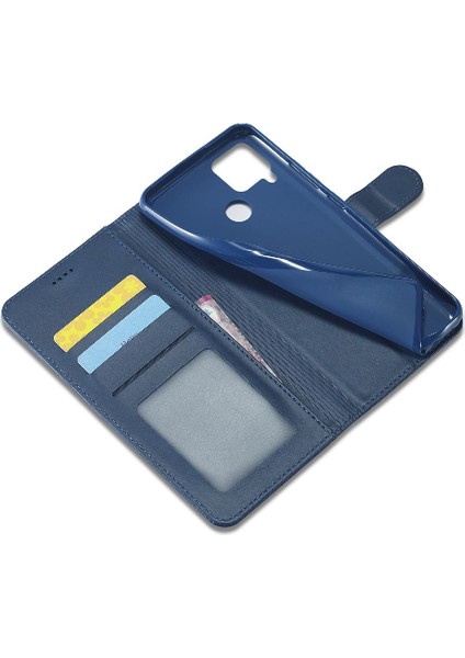 Realme C15/C12/C25 Kart Yuvaları Cüzdan Buzağı Doku Yatay Için Kılıf (Yurt Dışından) fırsatları