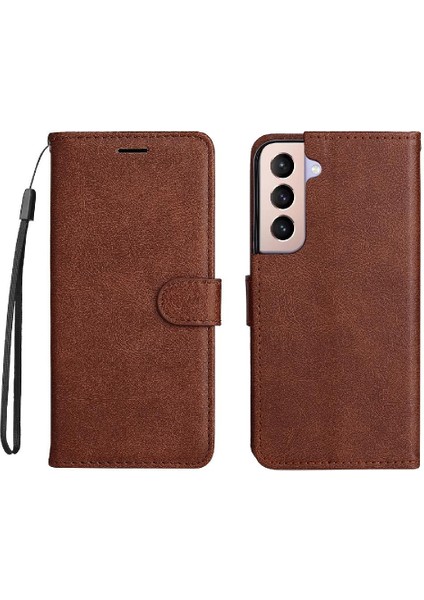 Samsung Galaxy S22 Artı Klasik Düz Renk Iş Cüzdan Için Flip Case (Yurt Dışından)