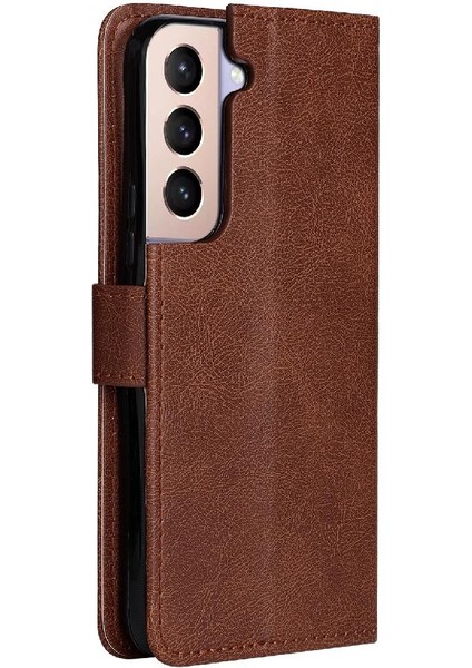 Samsung Galaxy S22 Artı Klasik Düz Renk Iş Cüzdan Için Flip Case (Yurt Dışından)